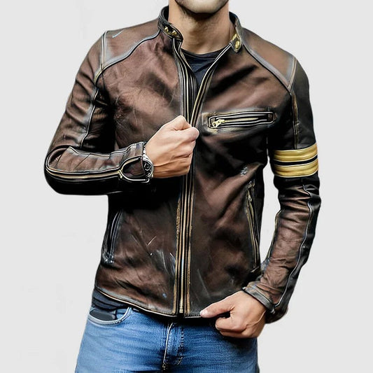 Erik Jacket with Stand Collar in Khaki