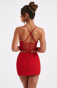 Rosemary Mini Skirt in Red