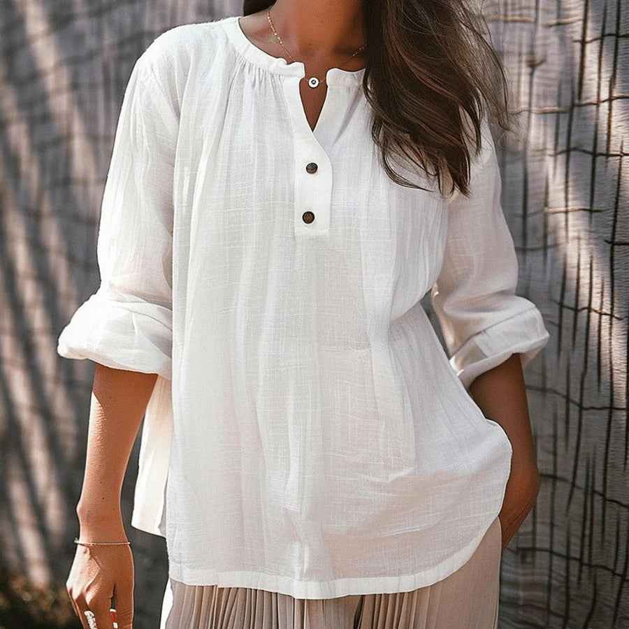 Erin Casual Blouse with Button Front