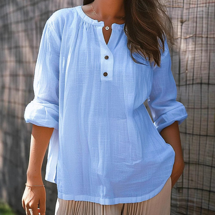 Erin Casual Blouse with Button Front