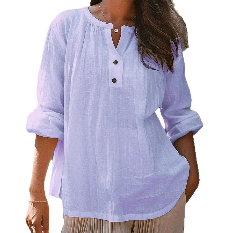 Erin Casual Blouse with Button Front