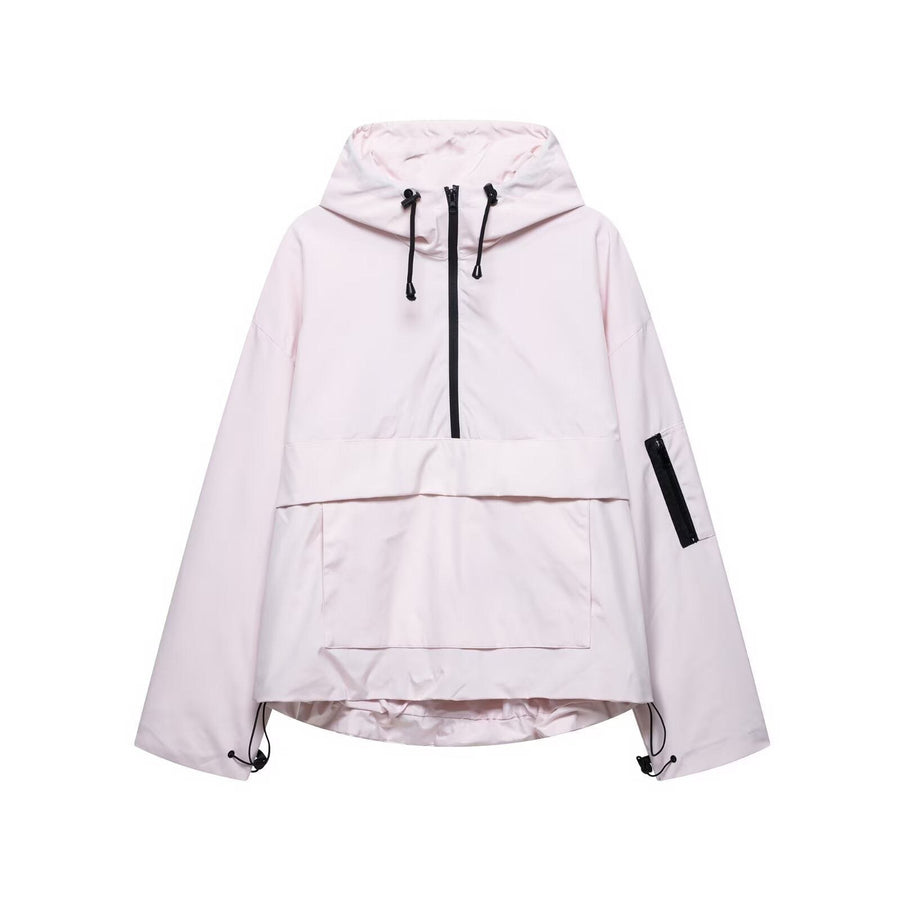 Erin Jacket with Pockets and Hood in Light Pink