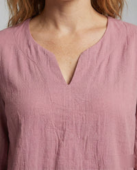 Erin Linen Blouse with V-Neck