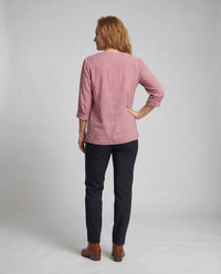 Erin Linen Blouse with V-Neck