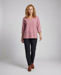 Erin Linen Blouse with V-Neck