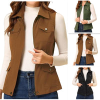 Erin Vest with Zip Front and Pockets in Black