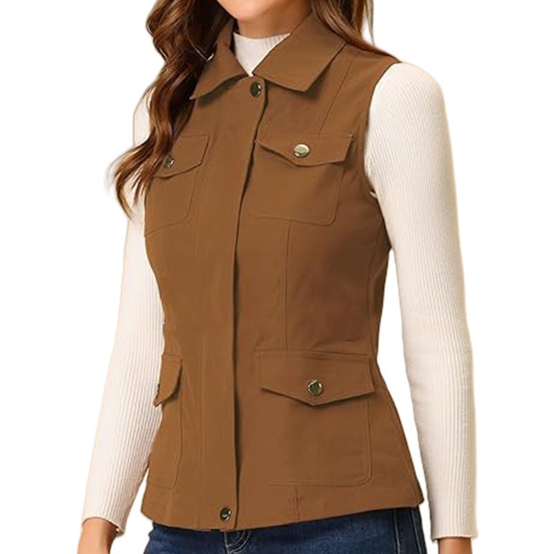 Erin Vest with Zip Front and Pockets in Multicolour