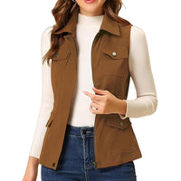Erin Vest with Zip Front and Pockets in Multicolour