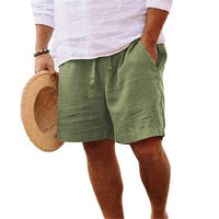 Ernst Airy Linen Shorts with Elastic Waist and Pockets in Yellow