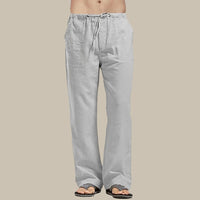 Ernst Comfortable Linen Trousers in Grey