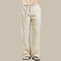 Ernst Comfortable Linen Trousers in Kaki