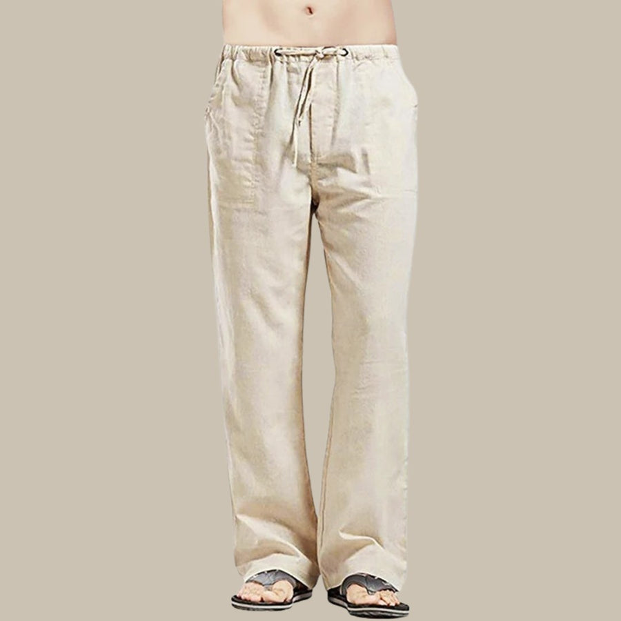 Ernst Comfortable Linen Trousers in Kaki