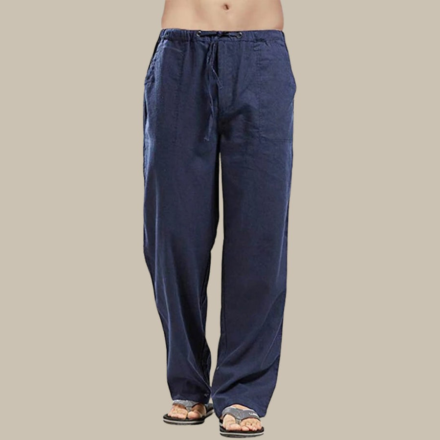 Ernst Comfortable Linen Trousers in Navy