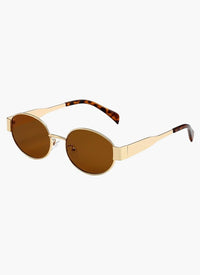 Ernst Elegant Sunglasses in Gold Frame Brown Lenses