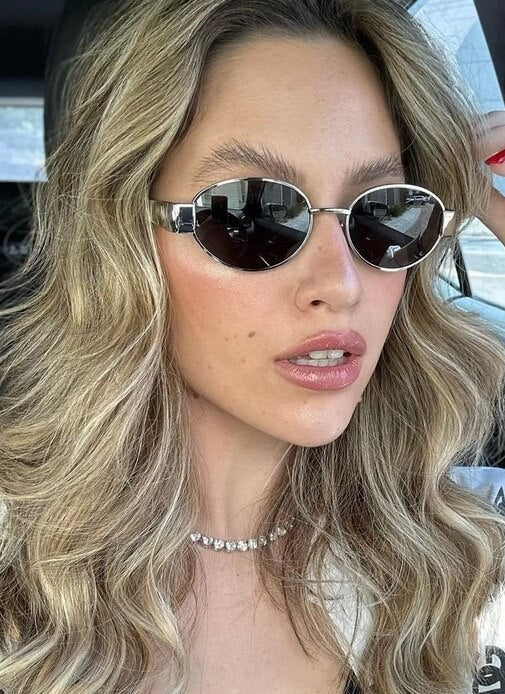Ernst Elegant Sunglasses in Gold Frame Green Lenses