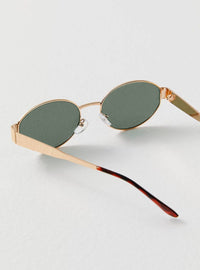 Ernst Elegant Sunglasses in Gold Frame Green Lenses