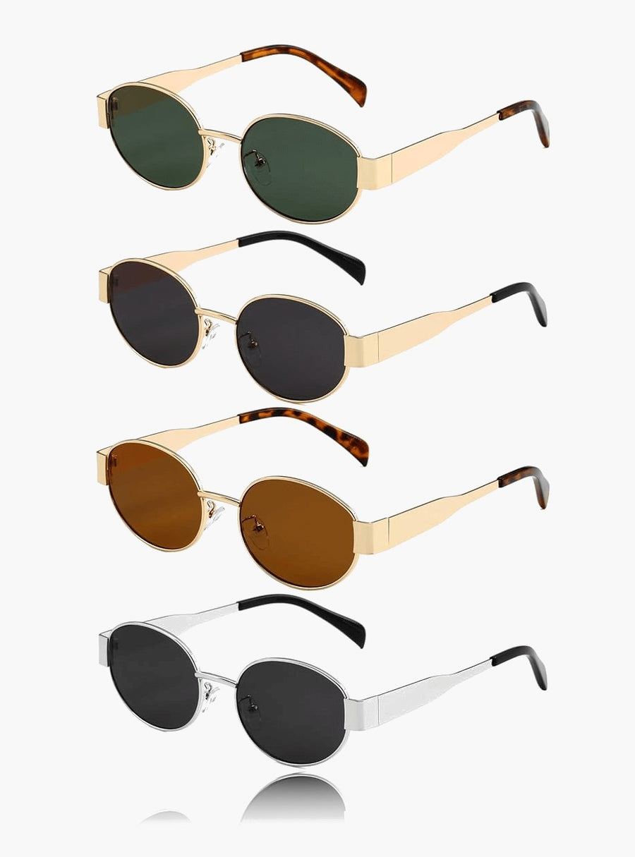 Ernst Elegant Sunglasses in Gold Frame Green Lenses