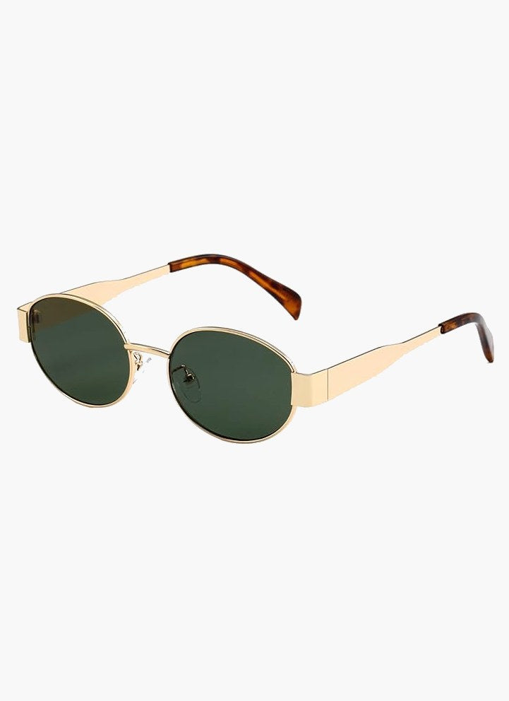 Ernst Elegant Sunglasses in Gold Frame Green Lenses
