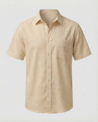 Ernst Linen Shirt with Short Sleeve in Apricot