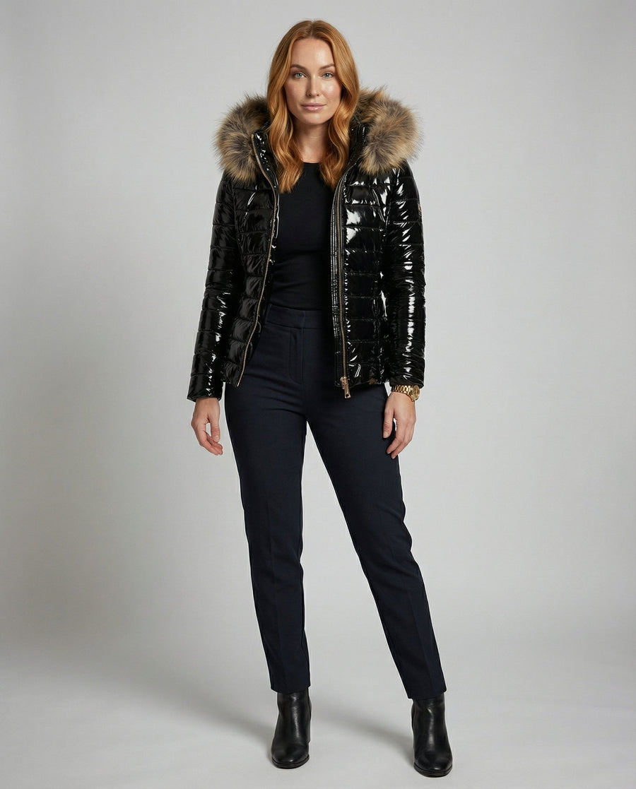 Esme Coat with Hood in Black