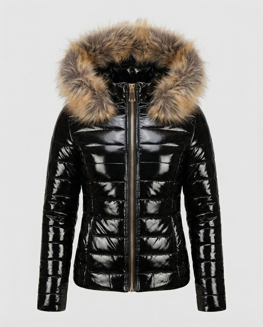Esme Coat with Hood in Black