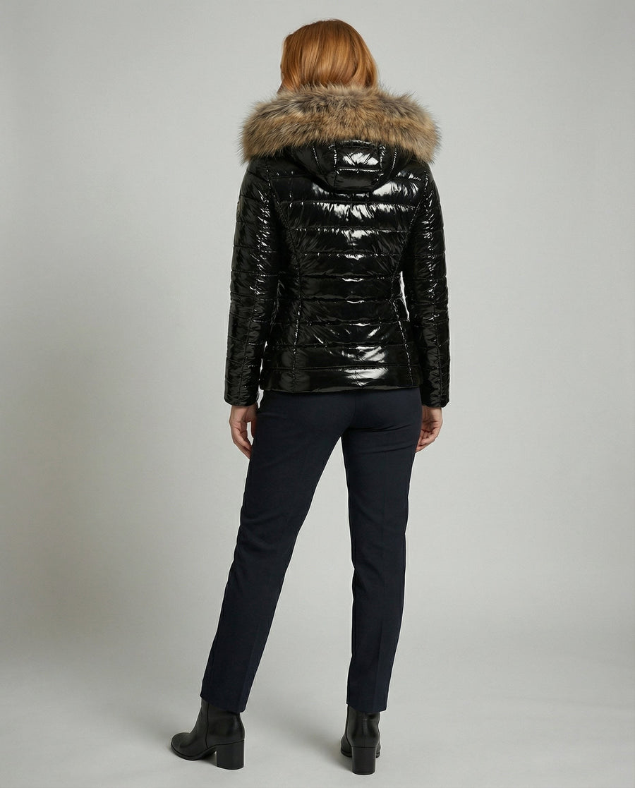 Esme Coat with Hood in Black