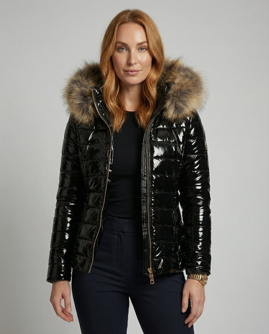 Esme Coat with Hood in Black