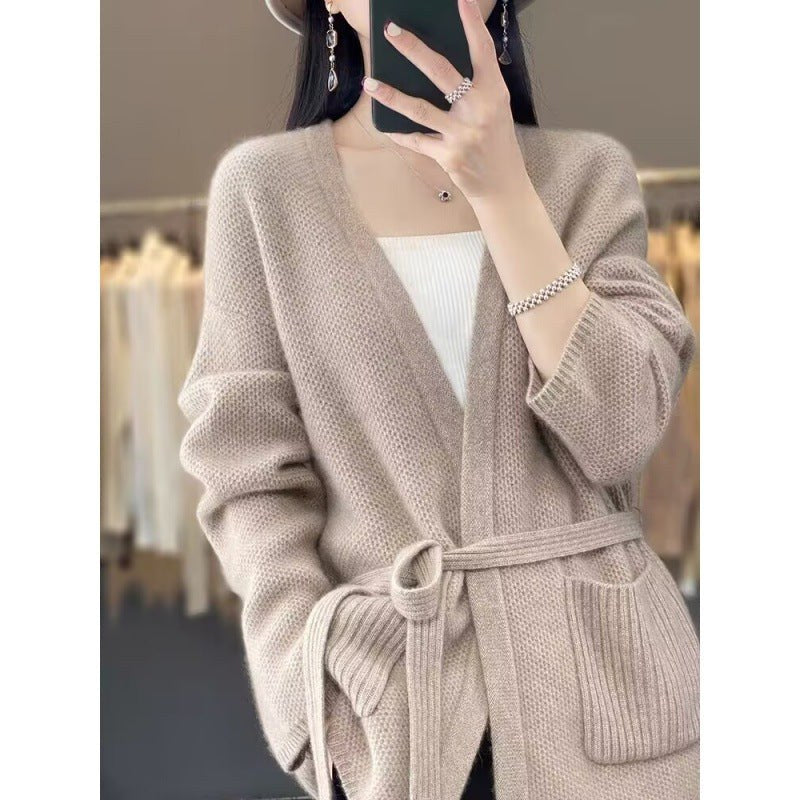 Esme Comfortable Knit Cardigan with Pockets and Belted