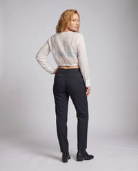 Esme Elegant Linen Top with Stand Collar
