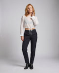 Esme Elegant Linen Top with Stand Collar
