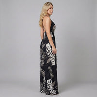 Estella Halter Slit Maxi Dress in Noir
