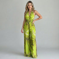 Estella Halter Slit Maxi Dress in Olive