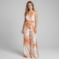 Estella Halter Slit Maxi Dress in Sand
