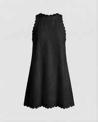 Estelle Linen Mini Dress in Black