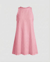 Estelle Linen Mini Dress in Pink