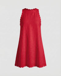Estelle Linen Mini Dress in Red