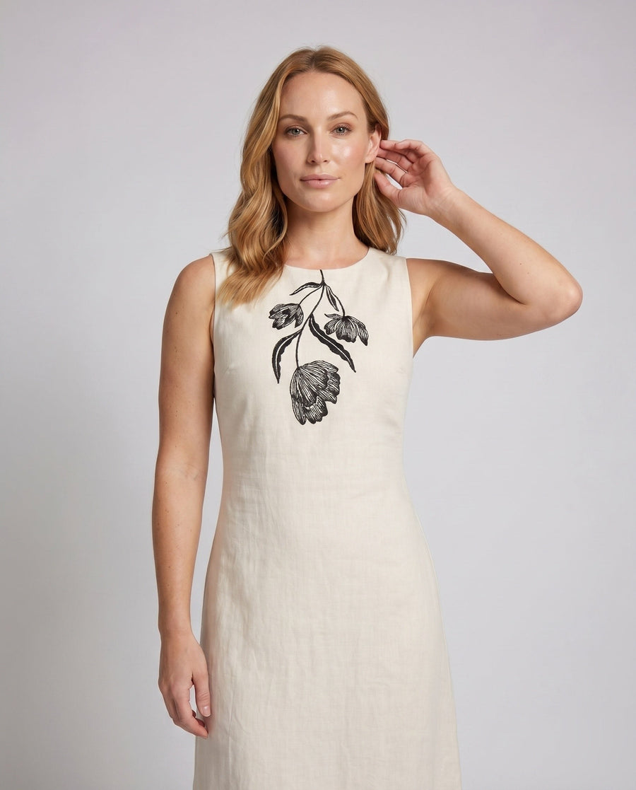 Esther Casual Linen Maxi Dress