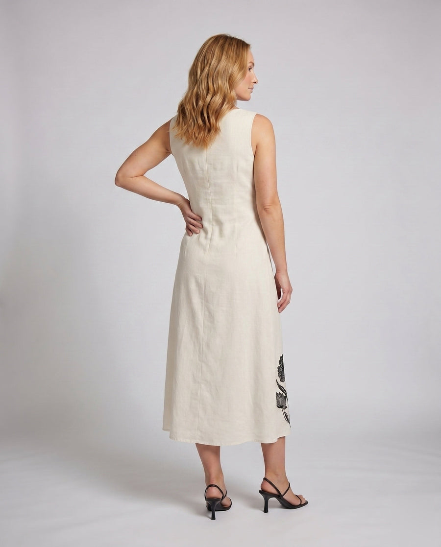 Esther Casual Linen Maxi Dress