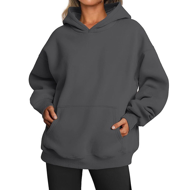 Esther Comfortable Hoodie with Hood in Dark Grey