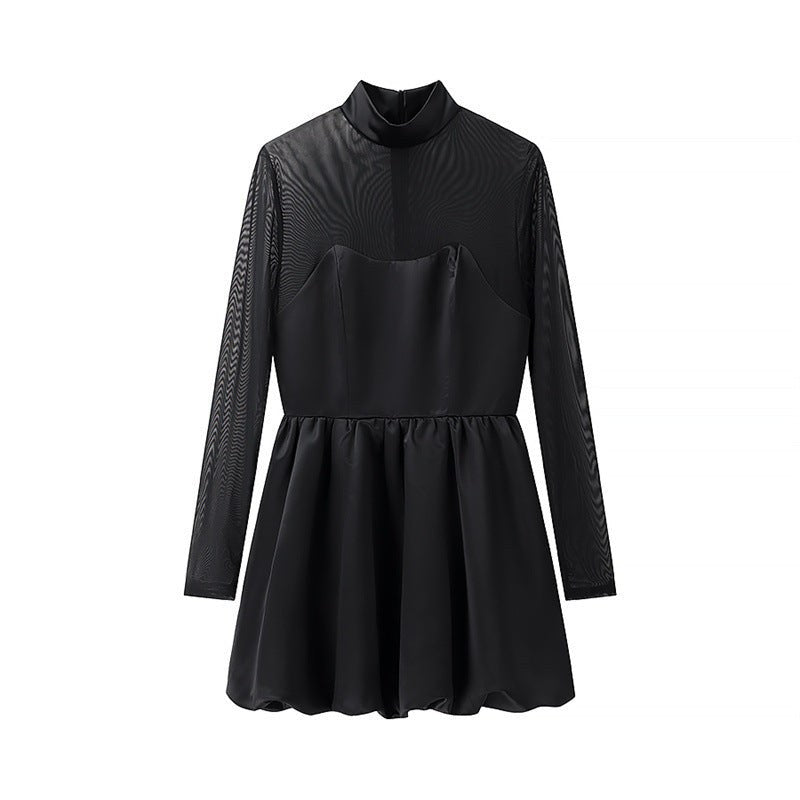 Esther Elegant Mini Dress in Black