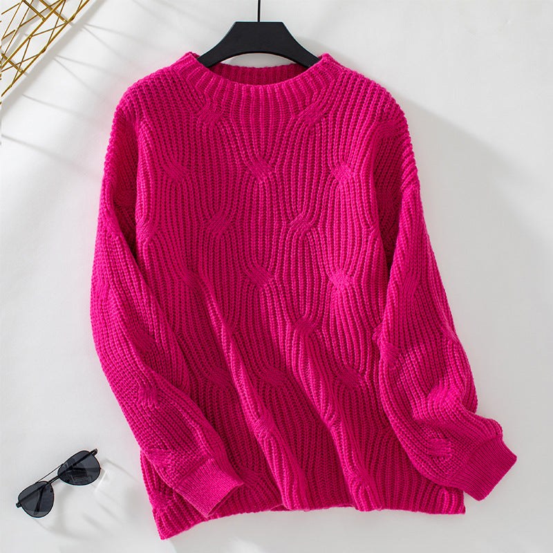 Esther Knit Sweater in Magenta