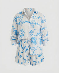 Esther Linen Suit in Blue