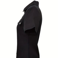 Etta Blouse with Short Sleeve and Zip Front