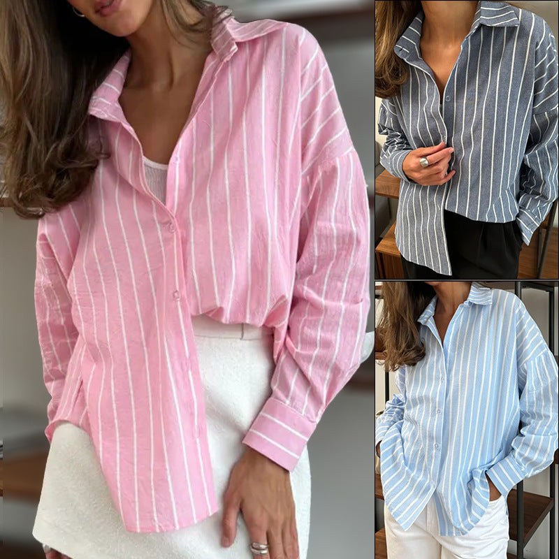 Etta Casual Blouse with Striped