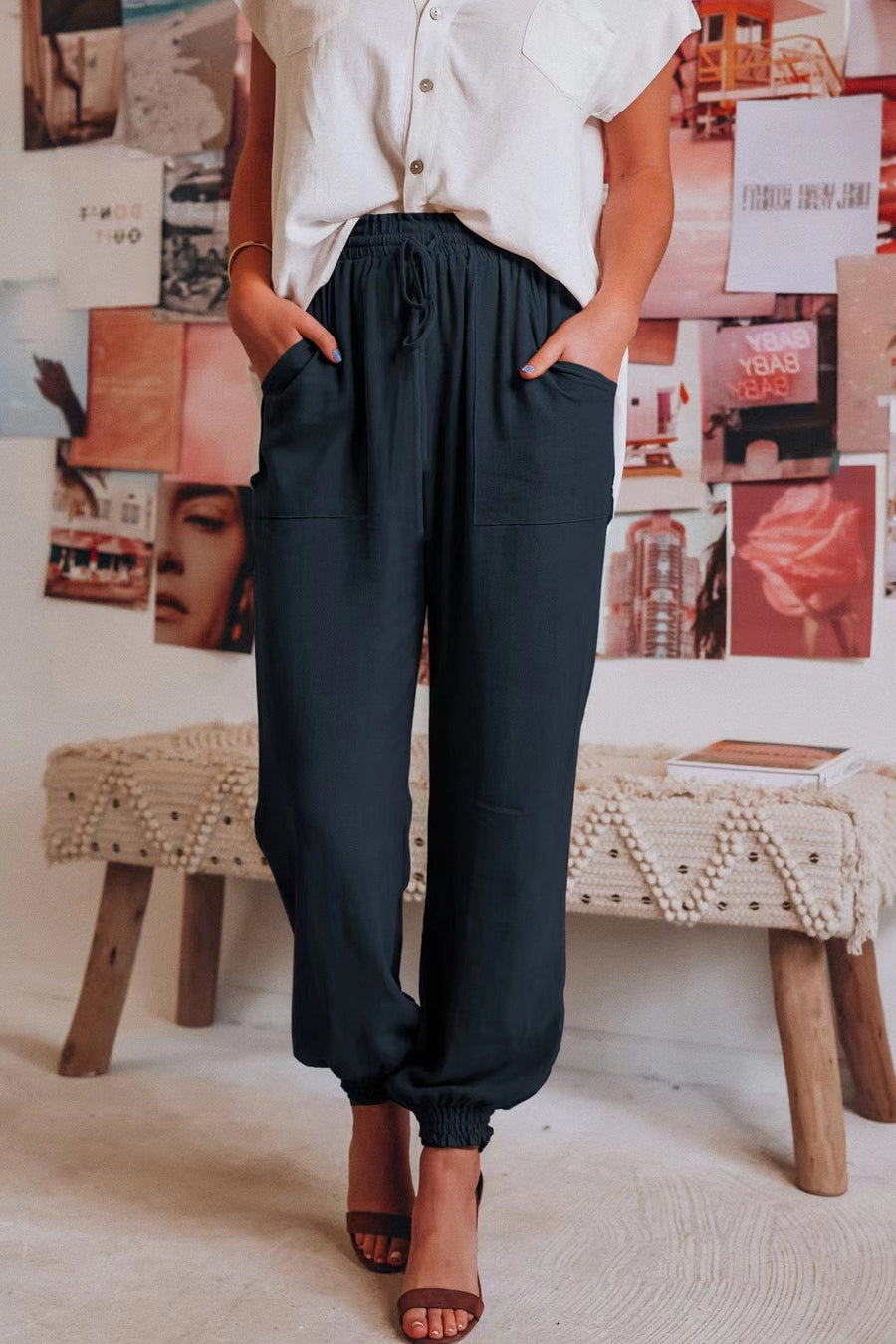 Etta Comfortable Trousers in Navy