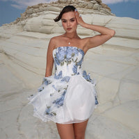 Etta Dress with Floral Print and Fitted in As Shown