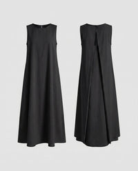 Etta Elegant Linen Maxi Dress in Black