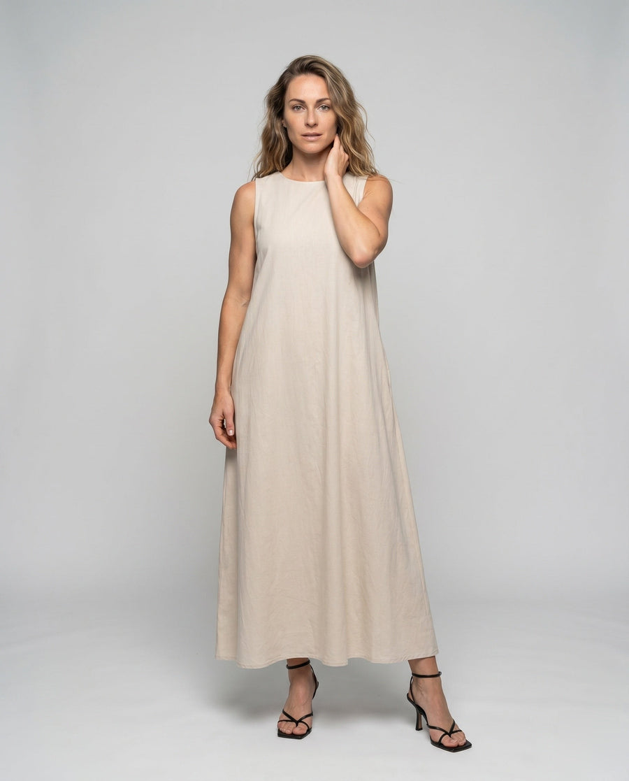 Etta Elegant Linen Maxi Dress