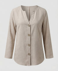 Etta Linen Shirt in Apricot