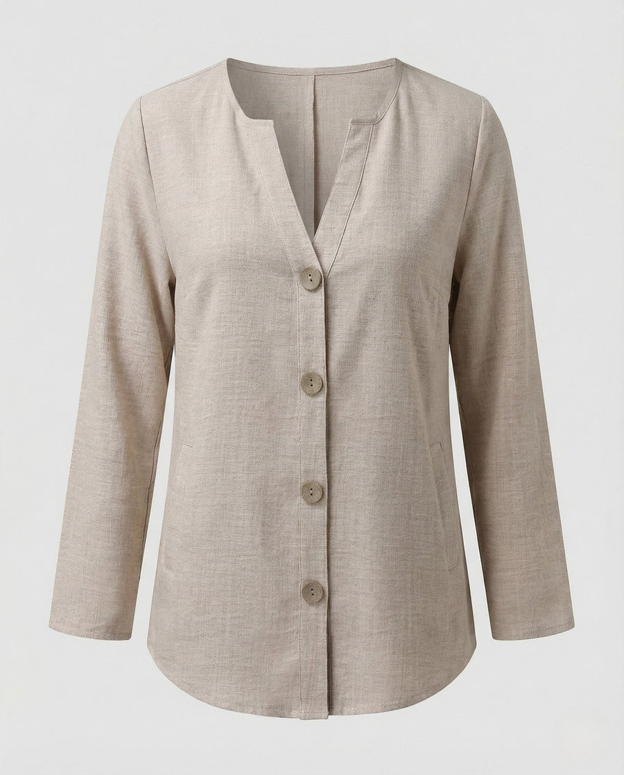 Etta Linen Shirt in Apricot